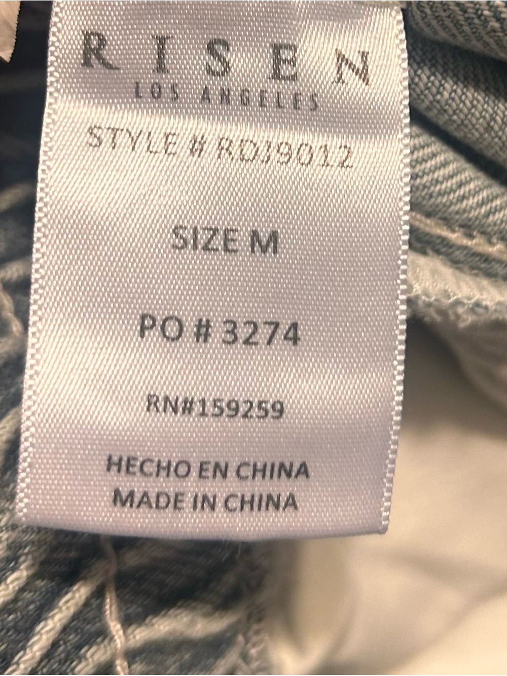 NWT RISEN Washed Gray & Cream Hooded Bomber Jacket - Picture 6 of 6